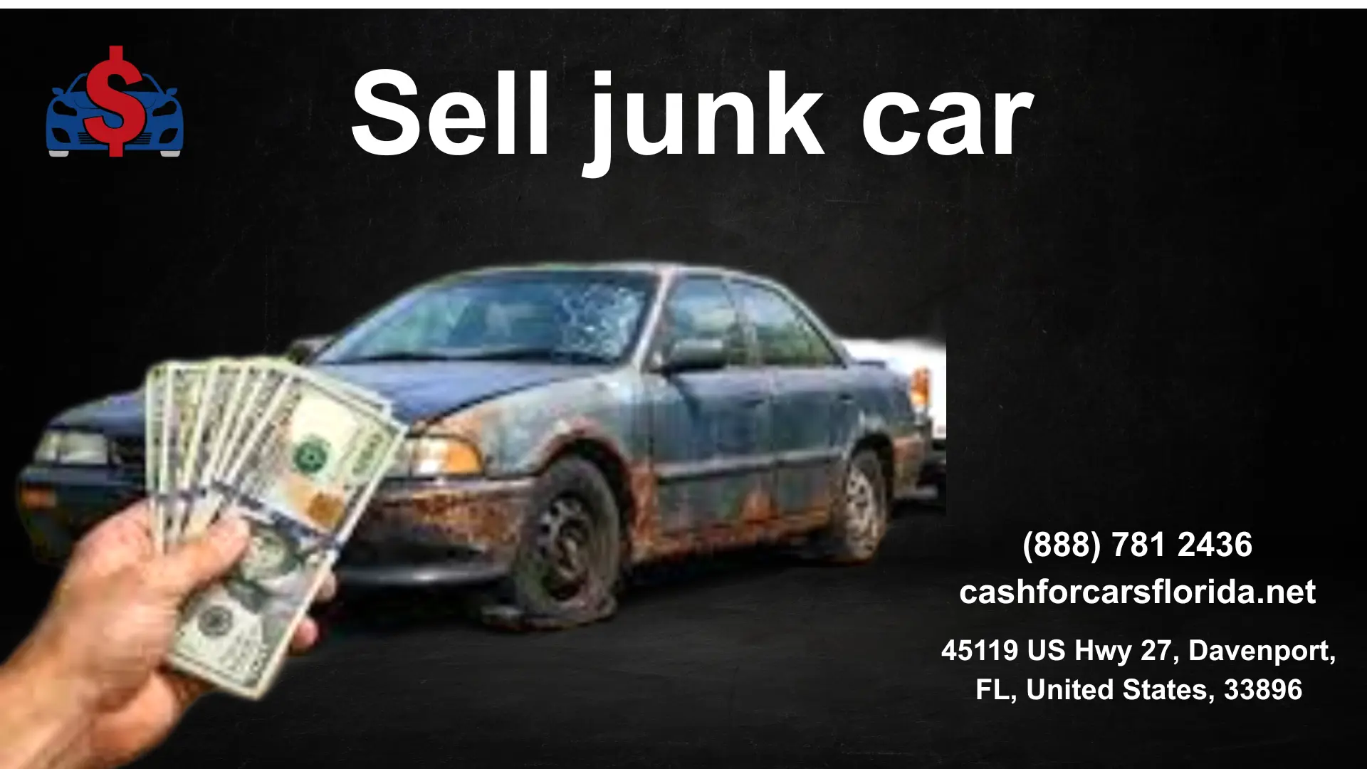 Sell junk car for cash in Florida with free towing.